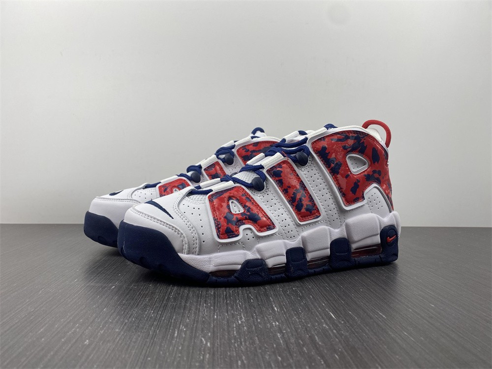 nike air more uptempo white blue red camo (gs) cz7885-100