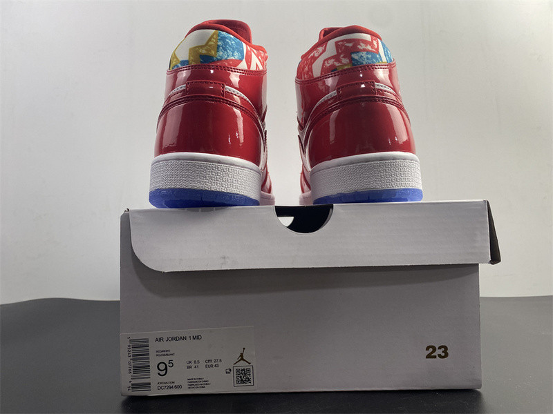 air jordan 1 mid red patent dc7294-600