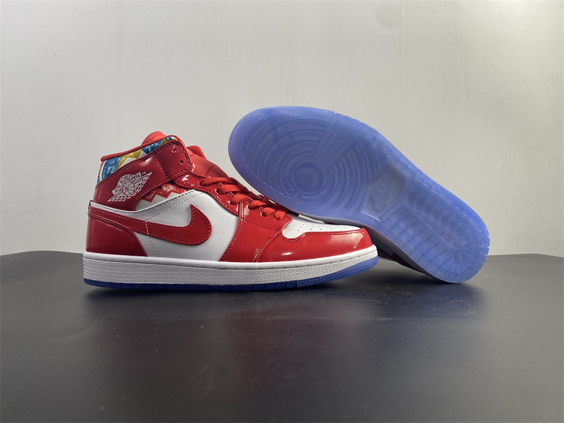 air jordan 1 mid red patent dc7294-600