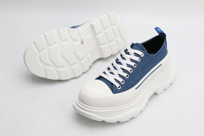 alex mcq tread slick lace up in blue