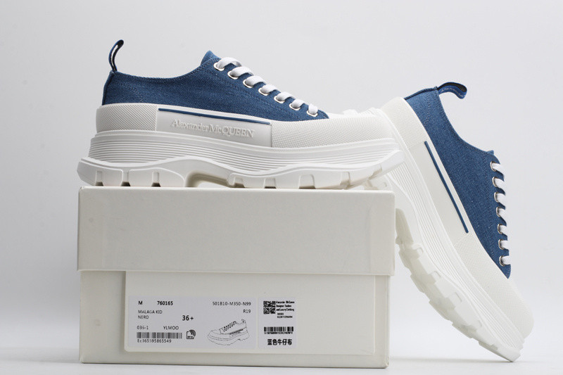 alex mcq tread slick lace up in blue