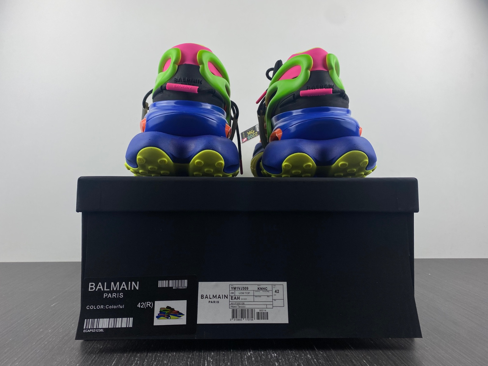 balmain neoprene and leather unicorn low-top sneakers am1vj308