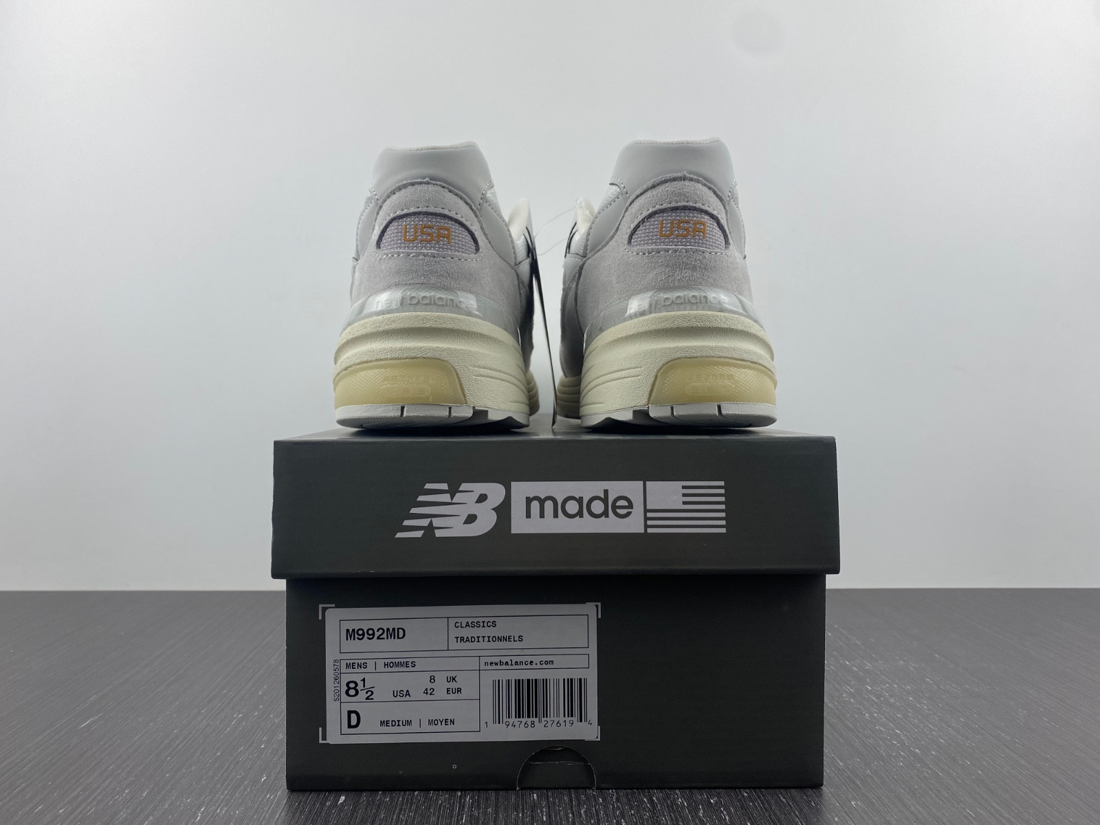 new Ba1an*e 992 white silver / nimbus cloud m992md