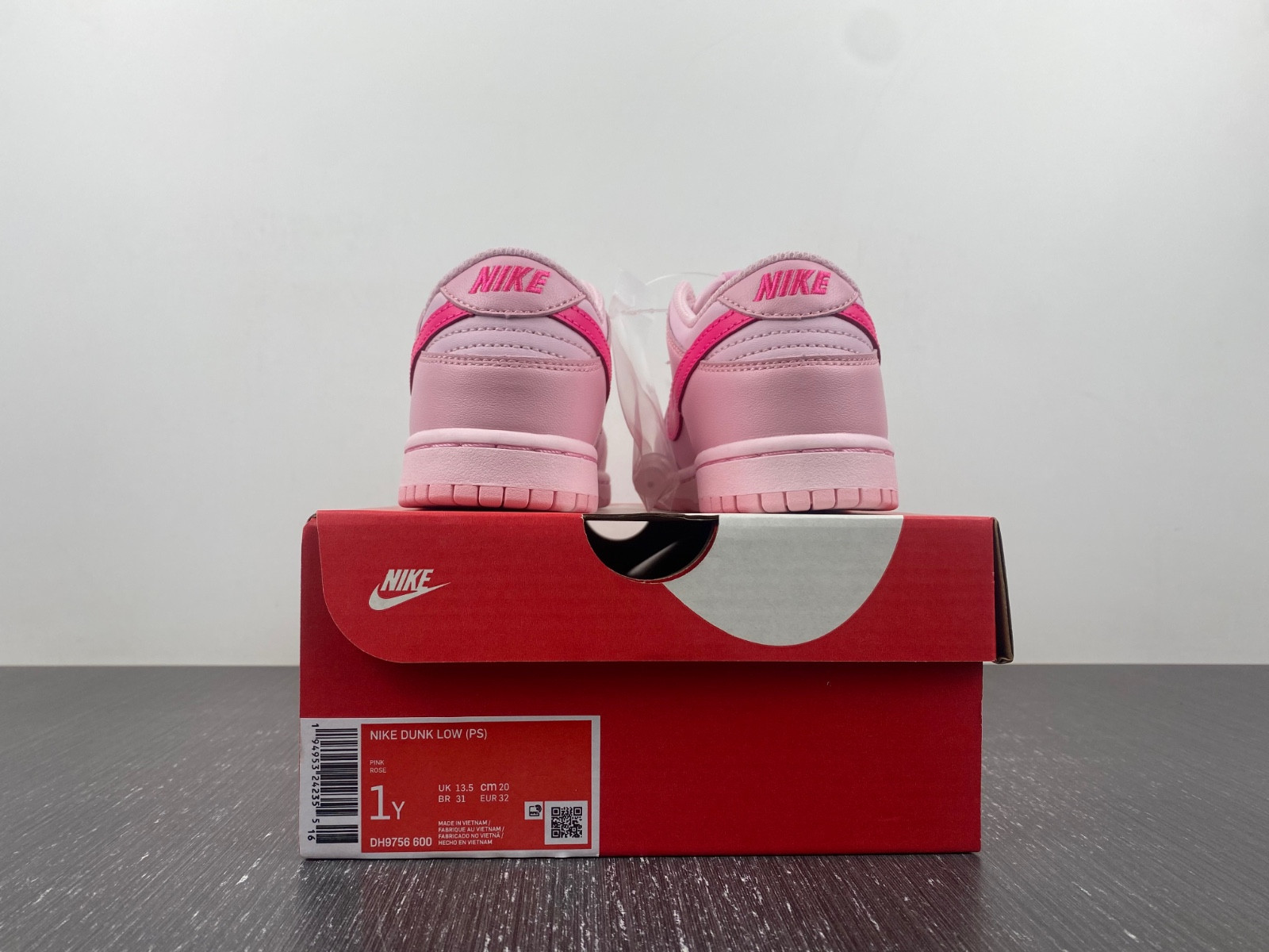nike dunk low triple pink (ps) kids