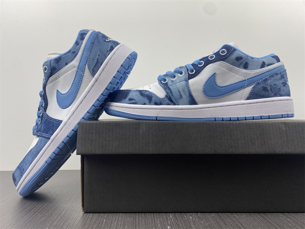 jordan 1 low washed denim (gs) - dm8947-100