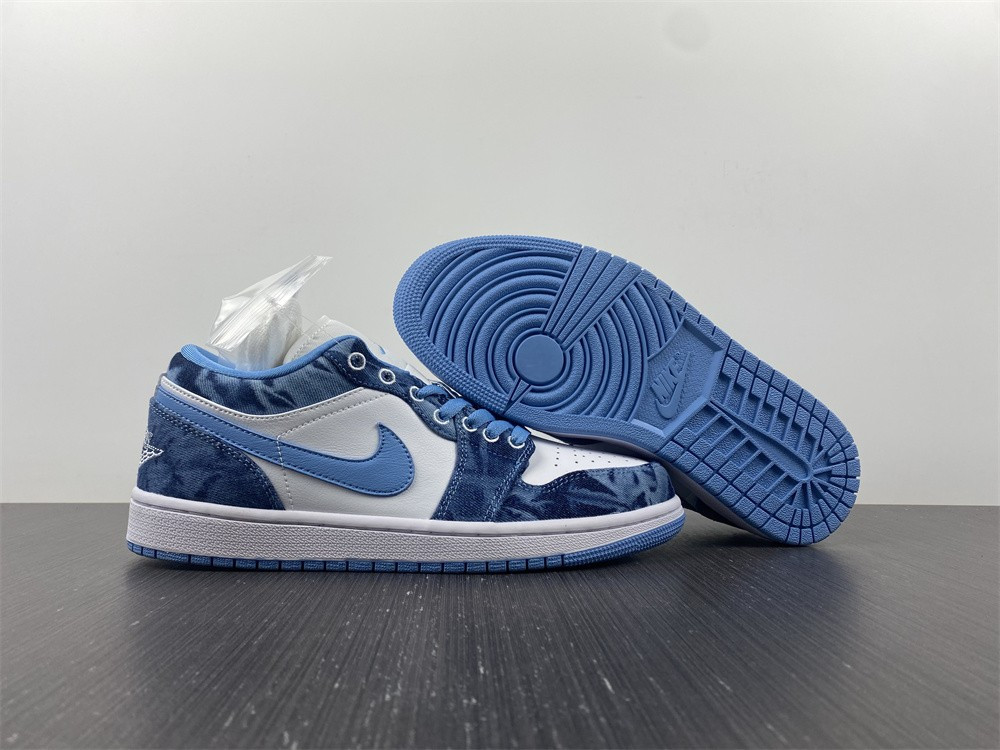 jordan 1 low washed denim (gs) - dm8947-100