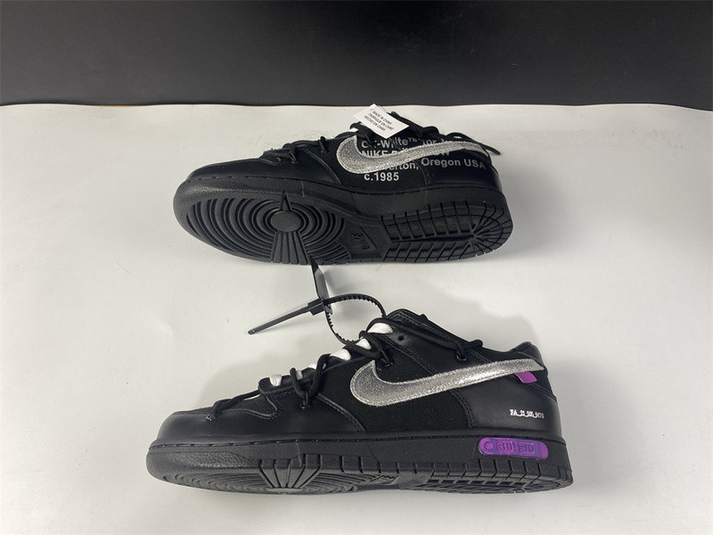 owt™ x nike dunk low "the 50" black/silver dm1602-001