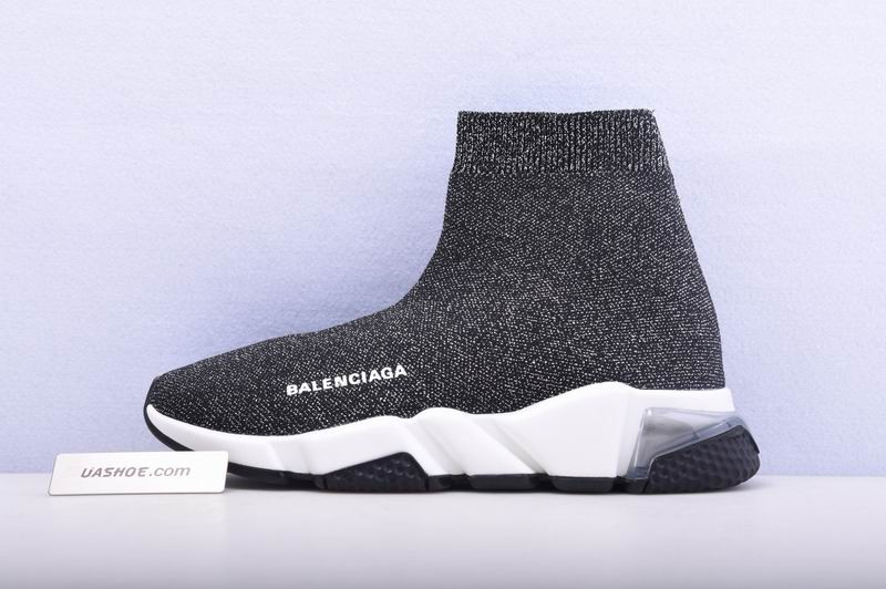 Ba*len*cia*ga speed trainer sneakers black sliver
