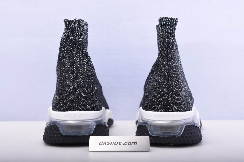 Ba*len*cia*ga speed trainer sneakers black sliver