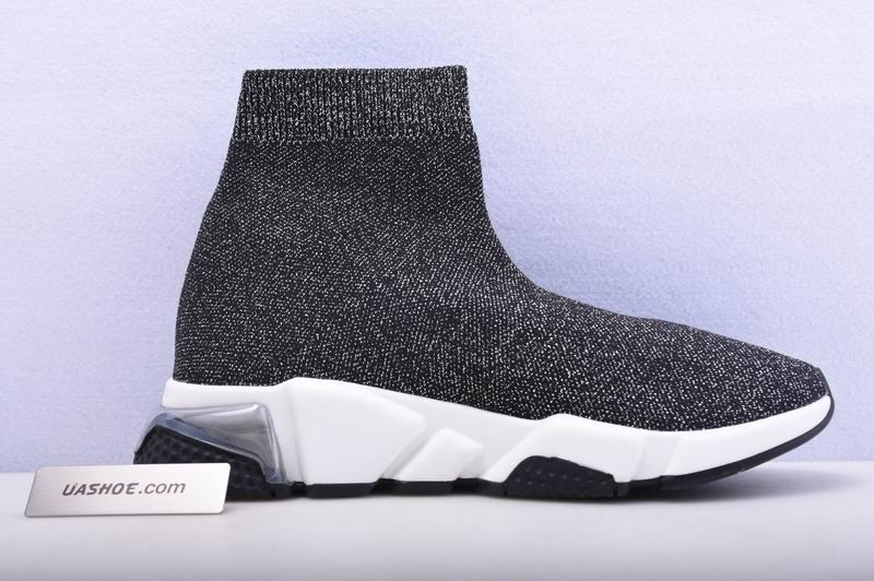 Ba*len*cia*ga speed trainer sneakers black sliver