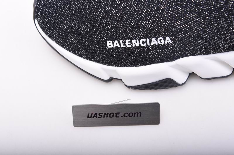 Ba*len*cia*ga speed trainer sneakers black sliver