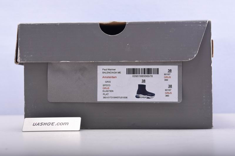 Ba*len*cia*ga speed trainer sneakers black sliver