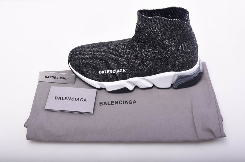 Ba*len*cia*ga speed trainer sneakers black sliver