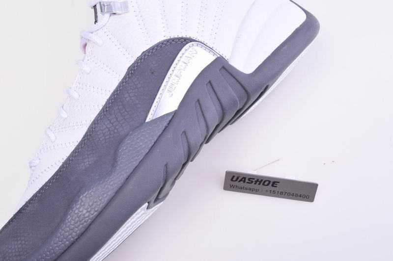 jordan 12 retro white dark grey (gs) 153265-160