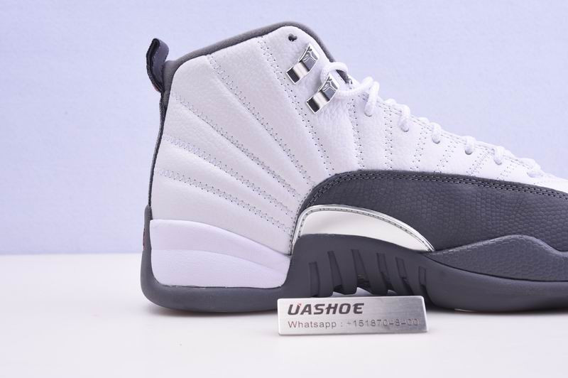 jordan 12 retro white dark grey (gs) 153265-160