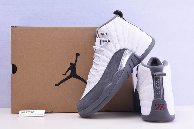 jordan 12 retro white dark grey (gs) 153265-160