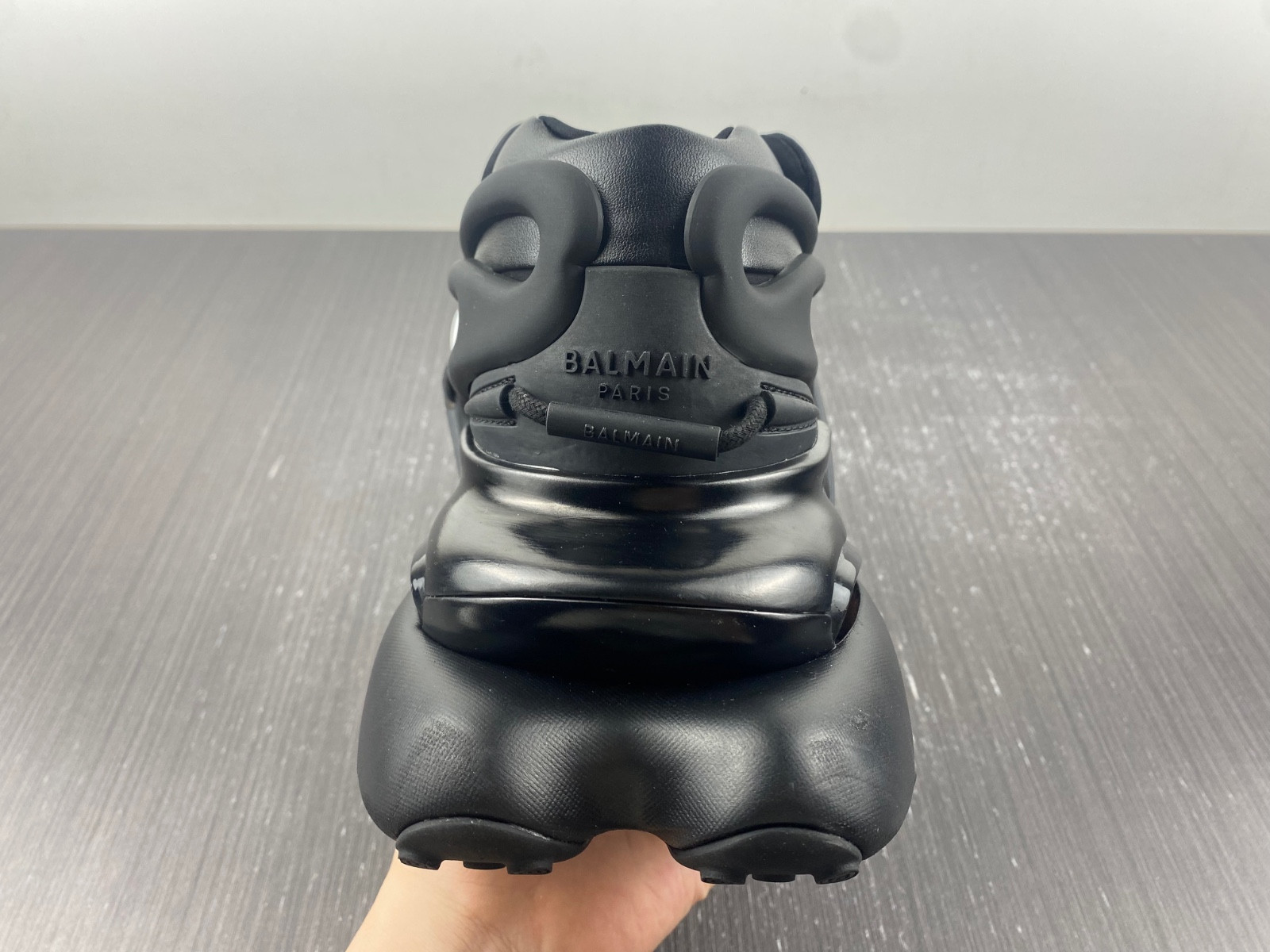 balmain leather unicorn low-top sneakers black men ym1vj309-knsc