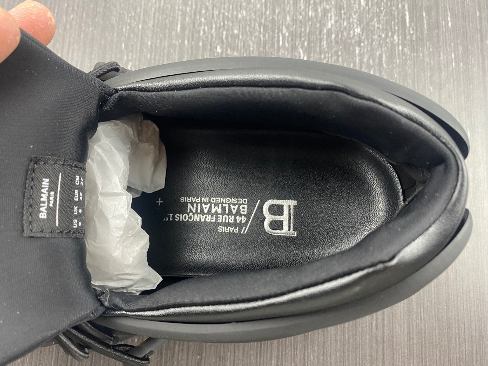 balmain leather unicorn low-top sneakers black men ym1vj309-knsc