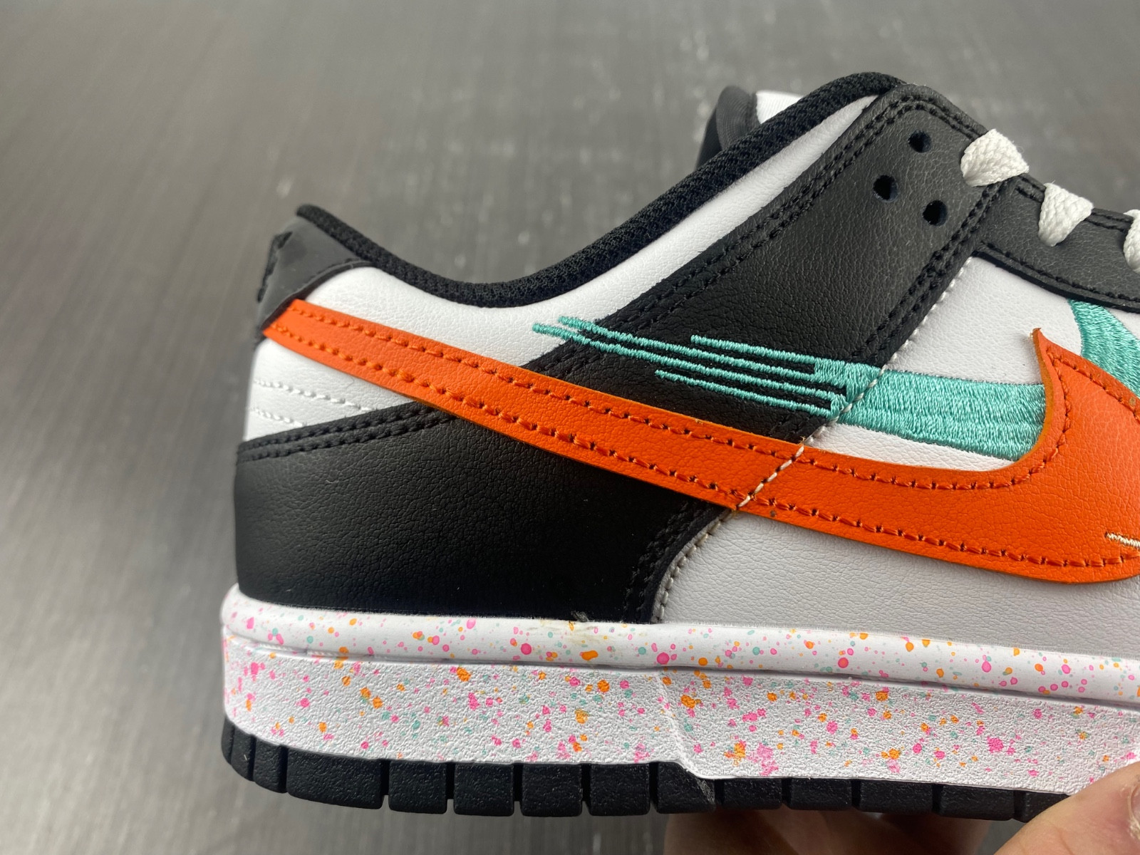 nike dunk low multiple swooshes white washed teal (w) fd4623-131