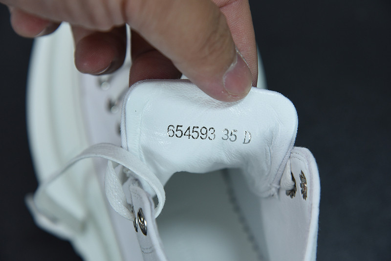 alex mcq tread slick boot in white