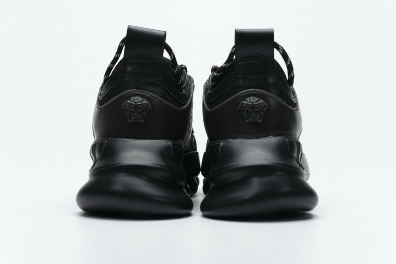 versace chain reaction triple black sneakers