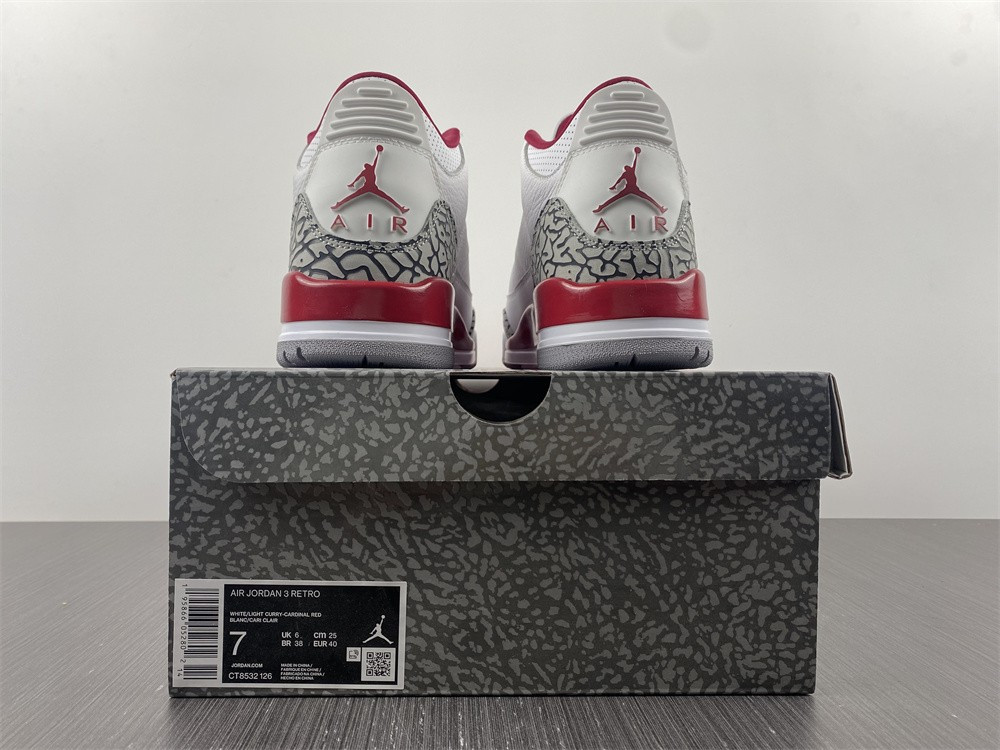 jordan 3 retro cardinal red - ct8532-126