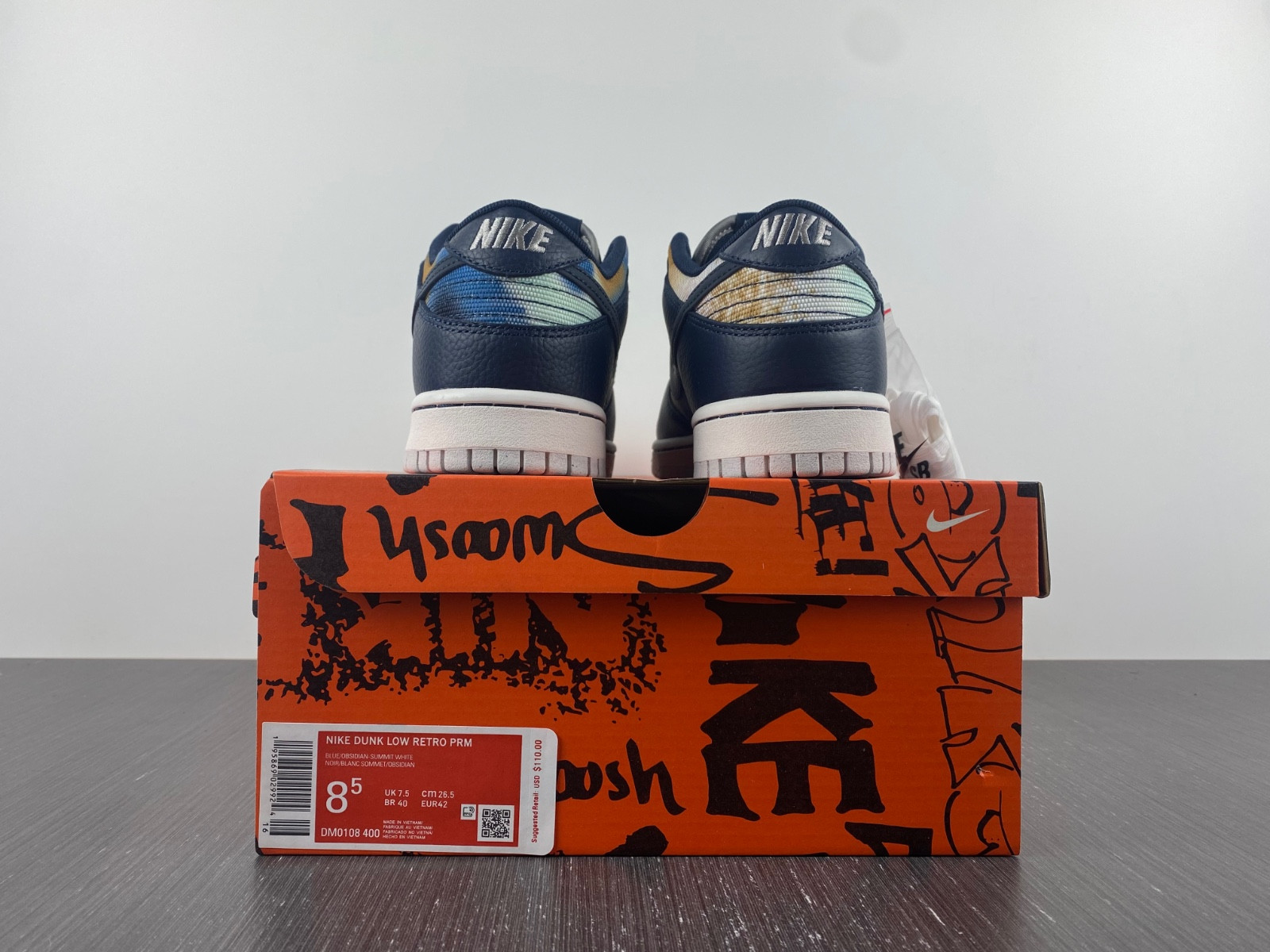 nike dunk low graffiti navy - dm0108-400