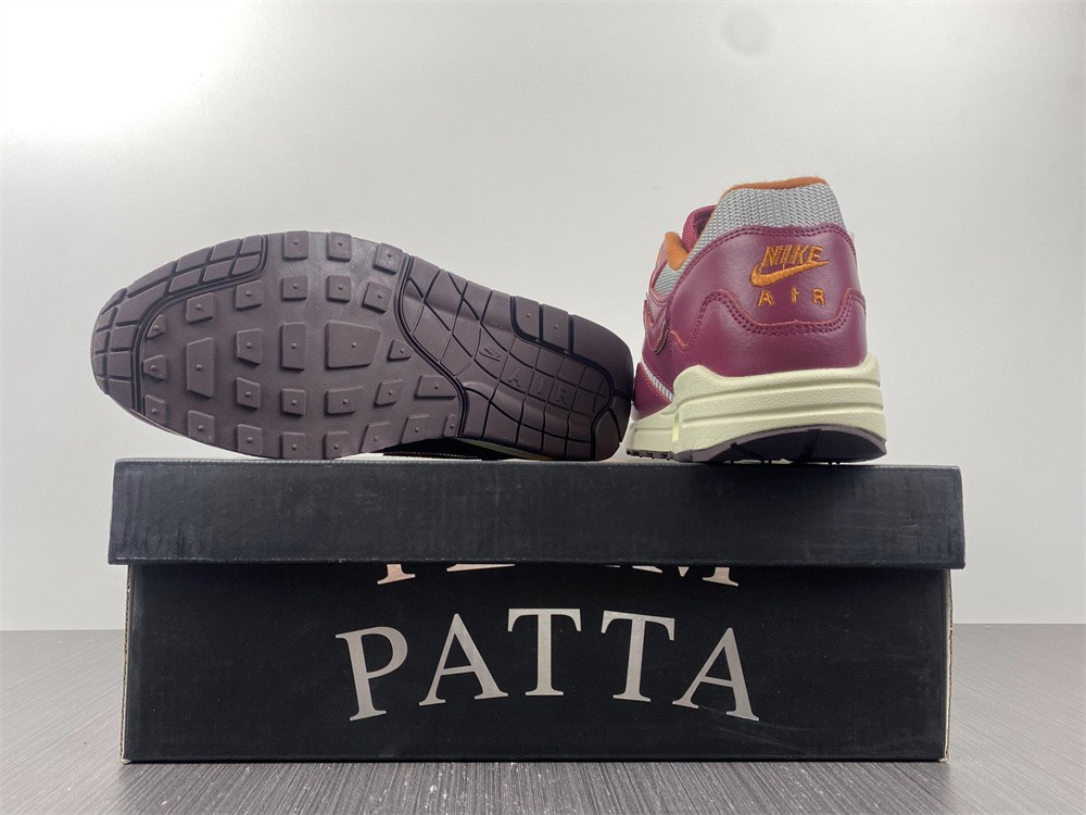 nike air max 1 patta waves rush maroon (with bracelet) do9549-001