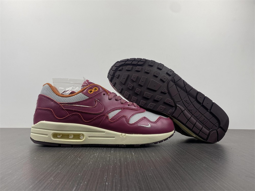 nike air max 1 patta waves rush maroon (with bracelet) do9549-001