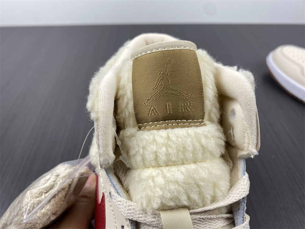 jordan 1 mid fleece pearl white (gs) - do2207-264