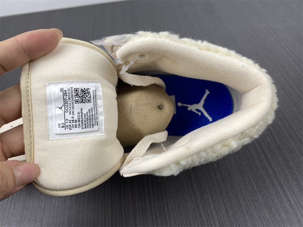 jordan 1 mid fleece pearl white (gs) - do2207-264