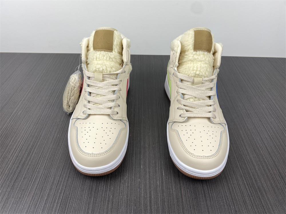 jordan 1 mid fleece pearl white (gs) - do2207-264