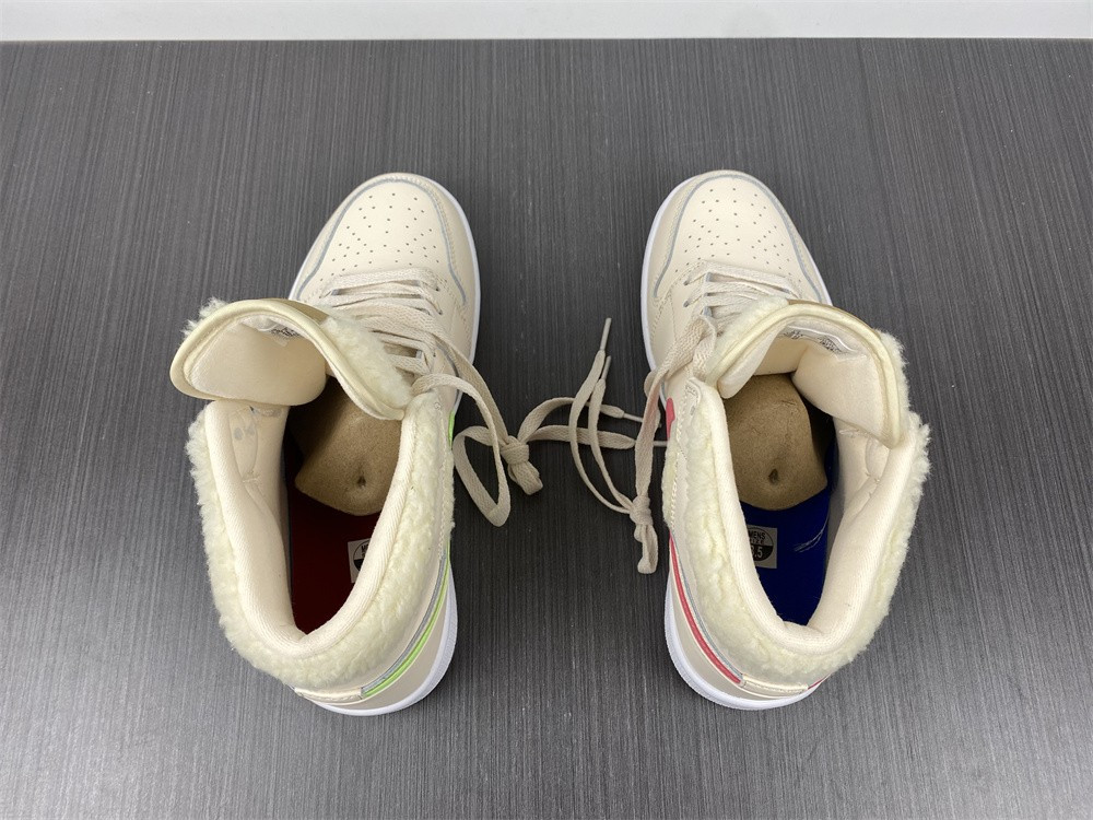 jordan 1 mid fleece pearl white (gs) - do2207-264