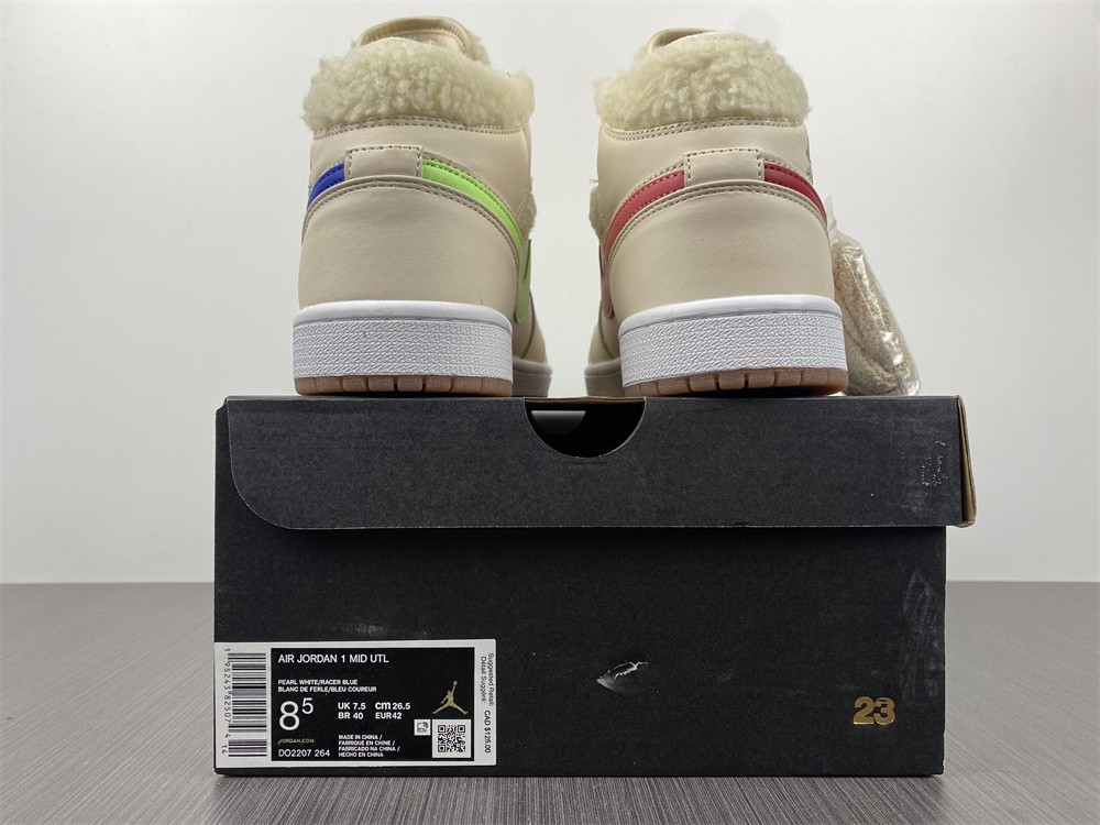 jordan 1 mid fleece pearl white (gs) - do2207-264