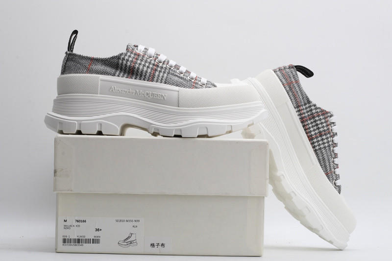 alex mcq tread slick lace up in plaid