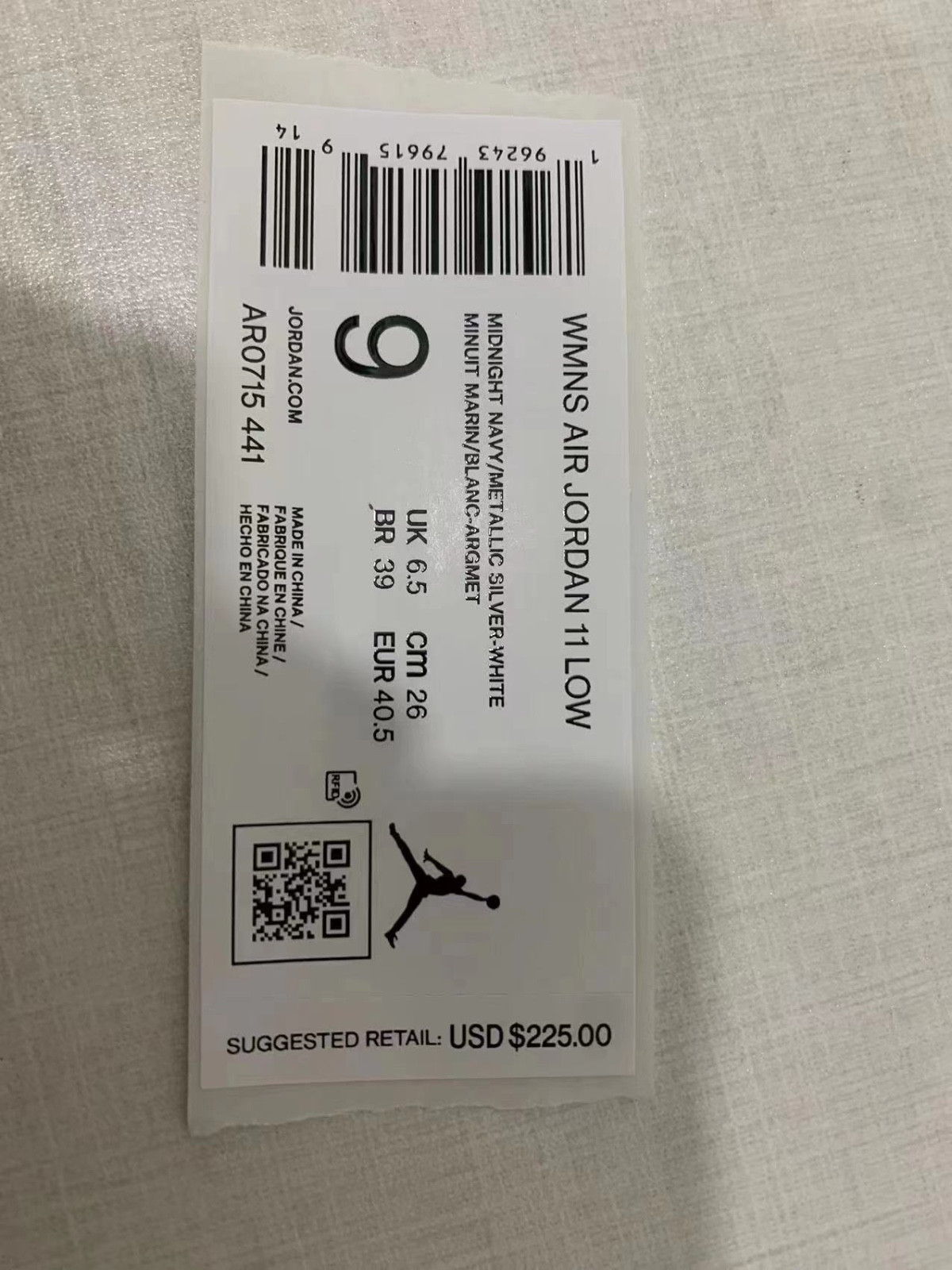 air jordan 11 midnight navy metallic silver white ar0715-441