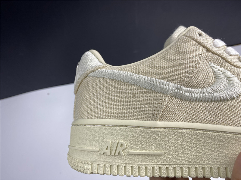 stussy x nike air force 1 low “fossil stone” cz9084-200