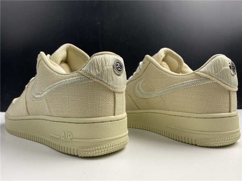 stussy x nike air force 1 low “fossil stone” cz9084-200