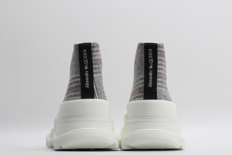 alex mcq tread slick boot in plaid