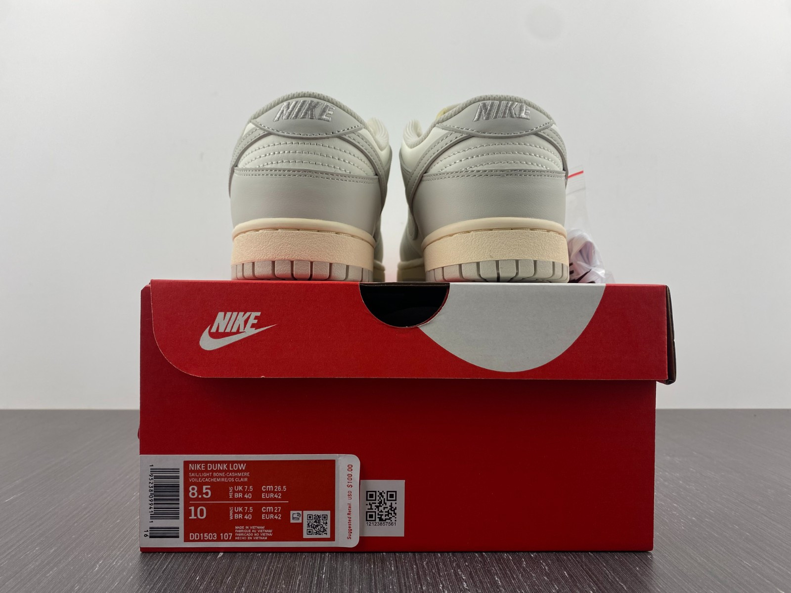 nike dunk low sail light bone (w) - dd1503-107