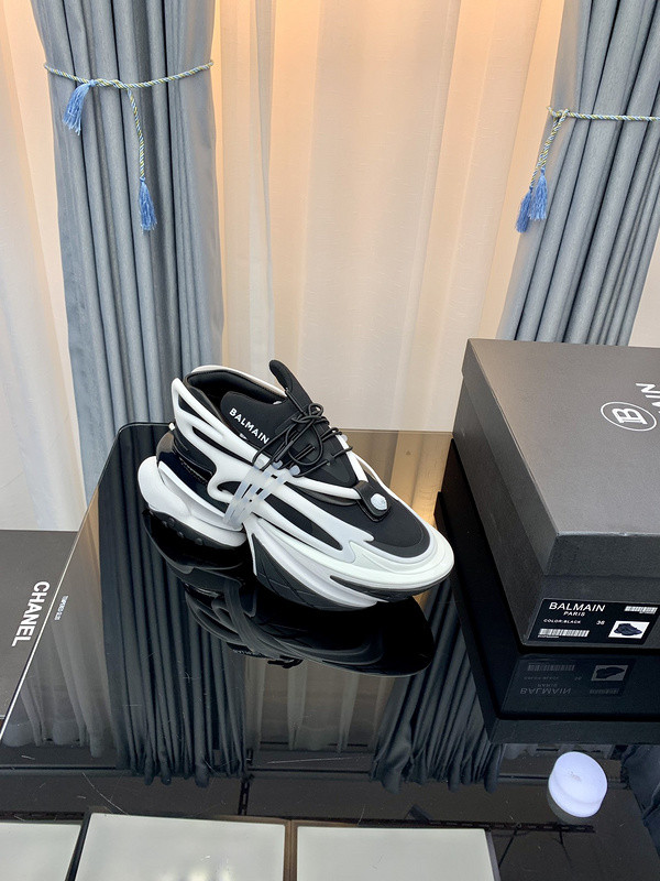 balmain neoprene and leather unicorn low-top sneakers