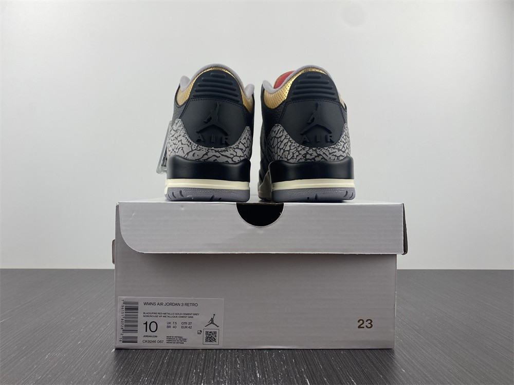 air jordan 3 wmns black gold ck9246-067