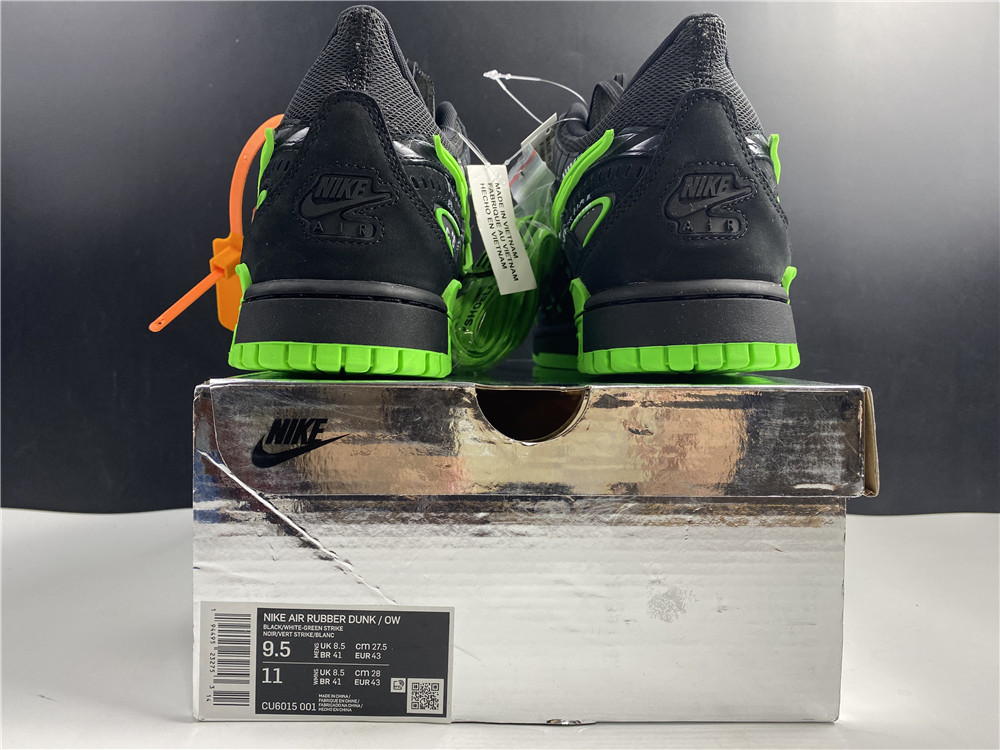 owt x nike air rubber dunk “green strike” cu6015-001