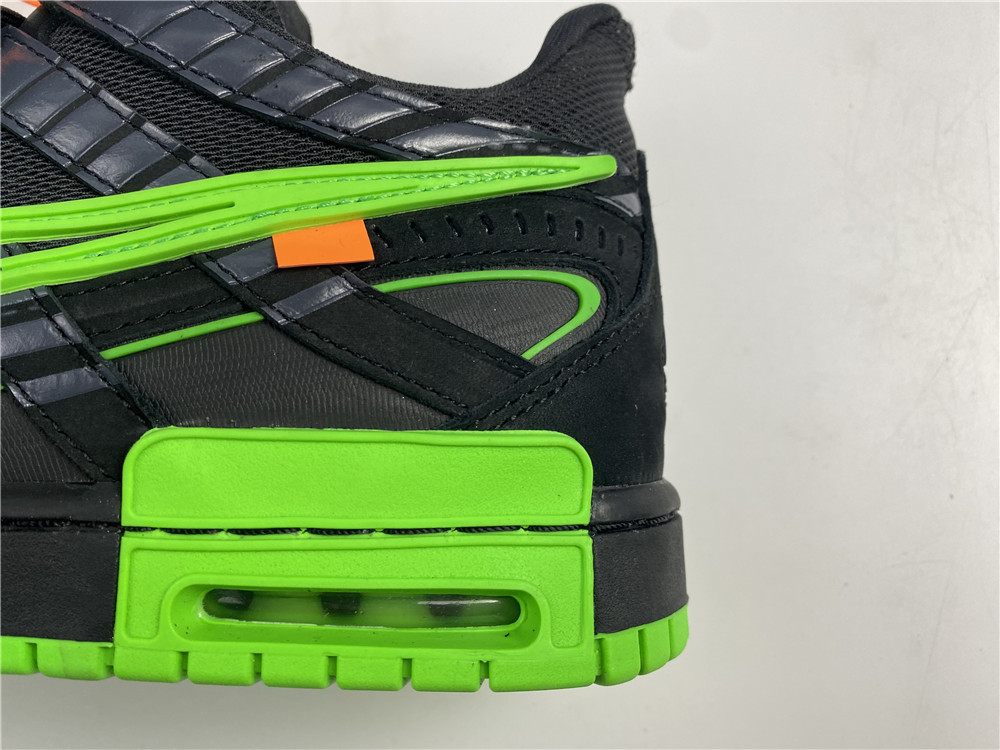 owt x nike air rubber dunk “green strike” cu6015-001