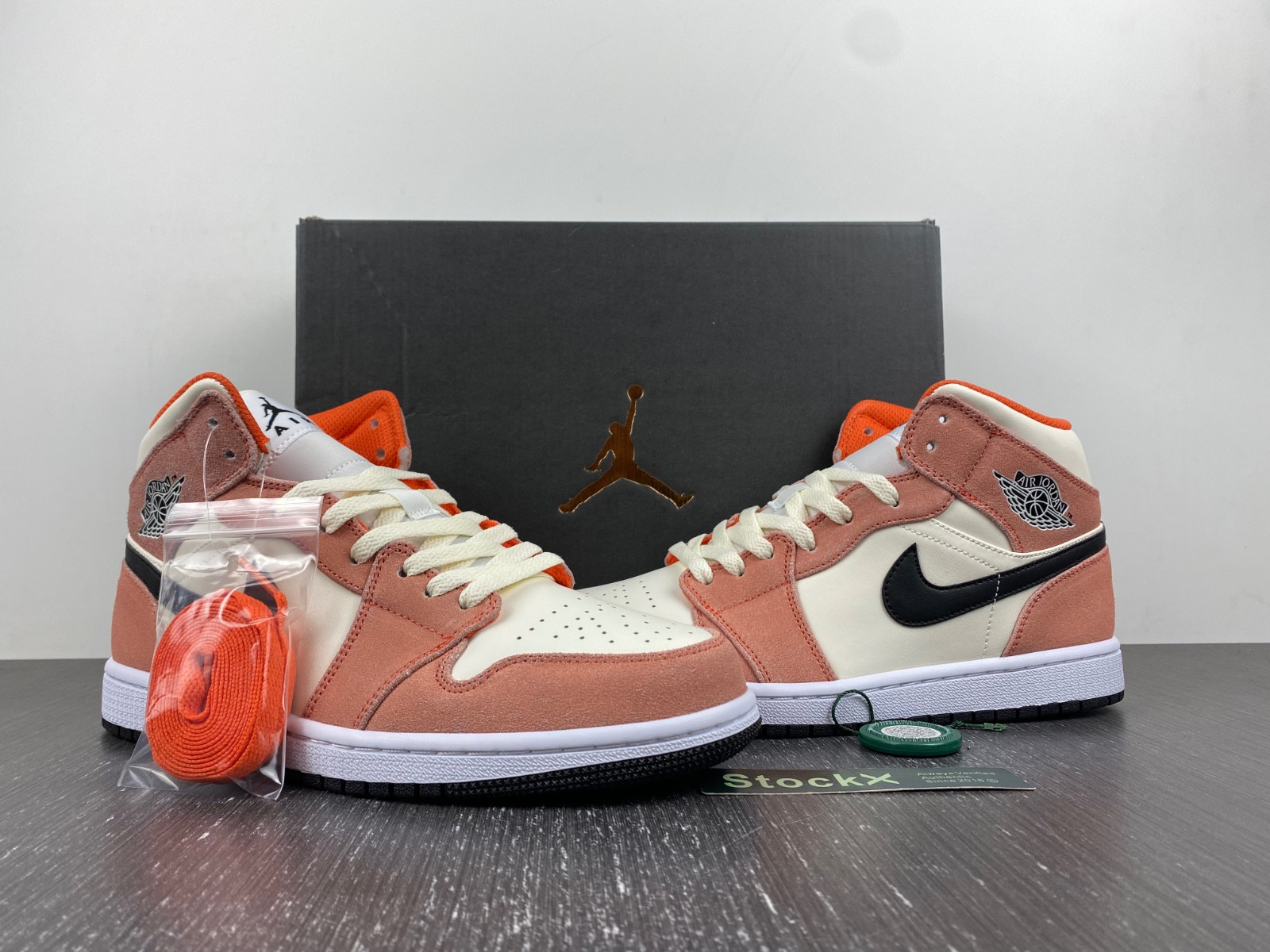 jordan 1 mid se orange suede (gs) - dv1336-800