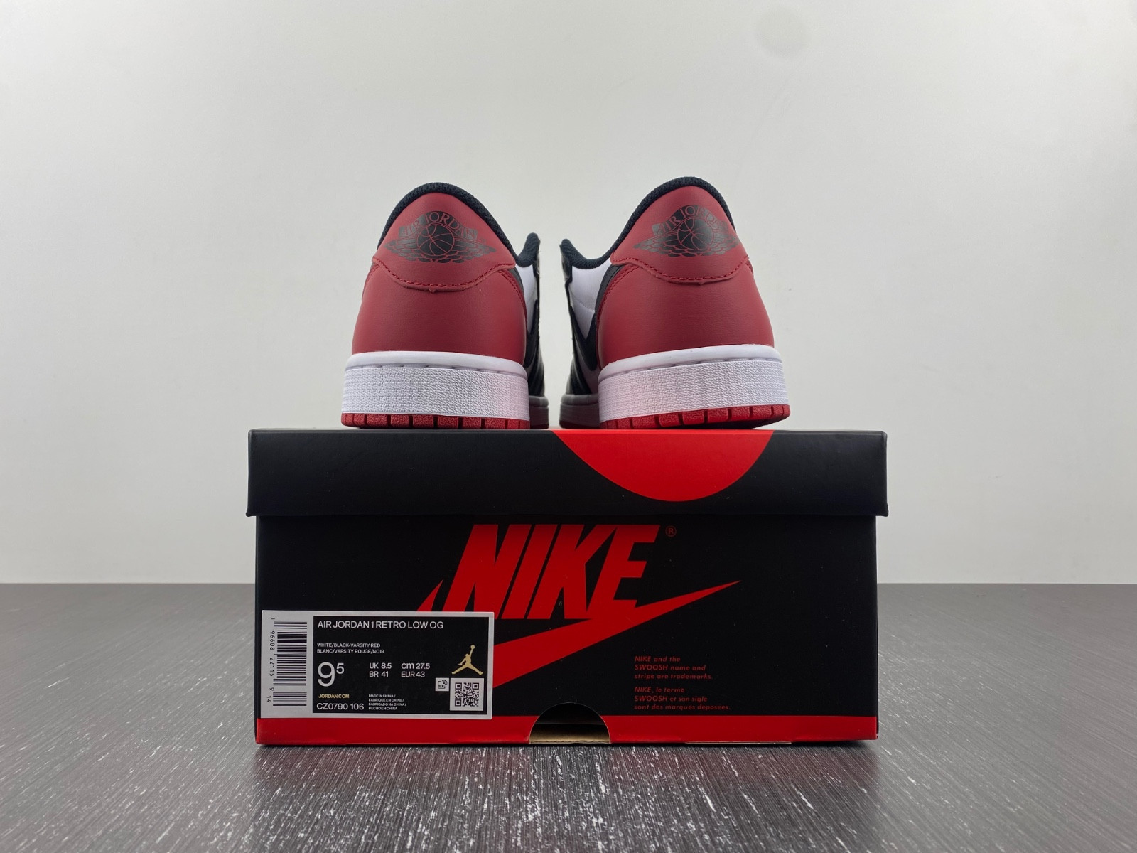 jordan 1 retro low og black toe - cz0790-106