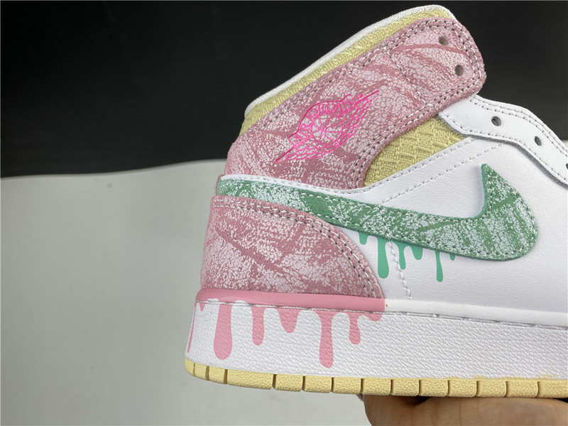jordan 1 mid paint drip (gs) - dd1666-100