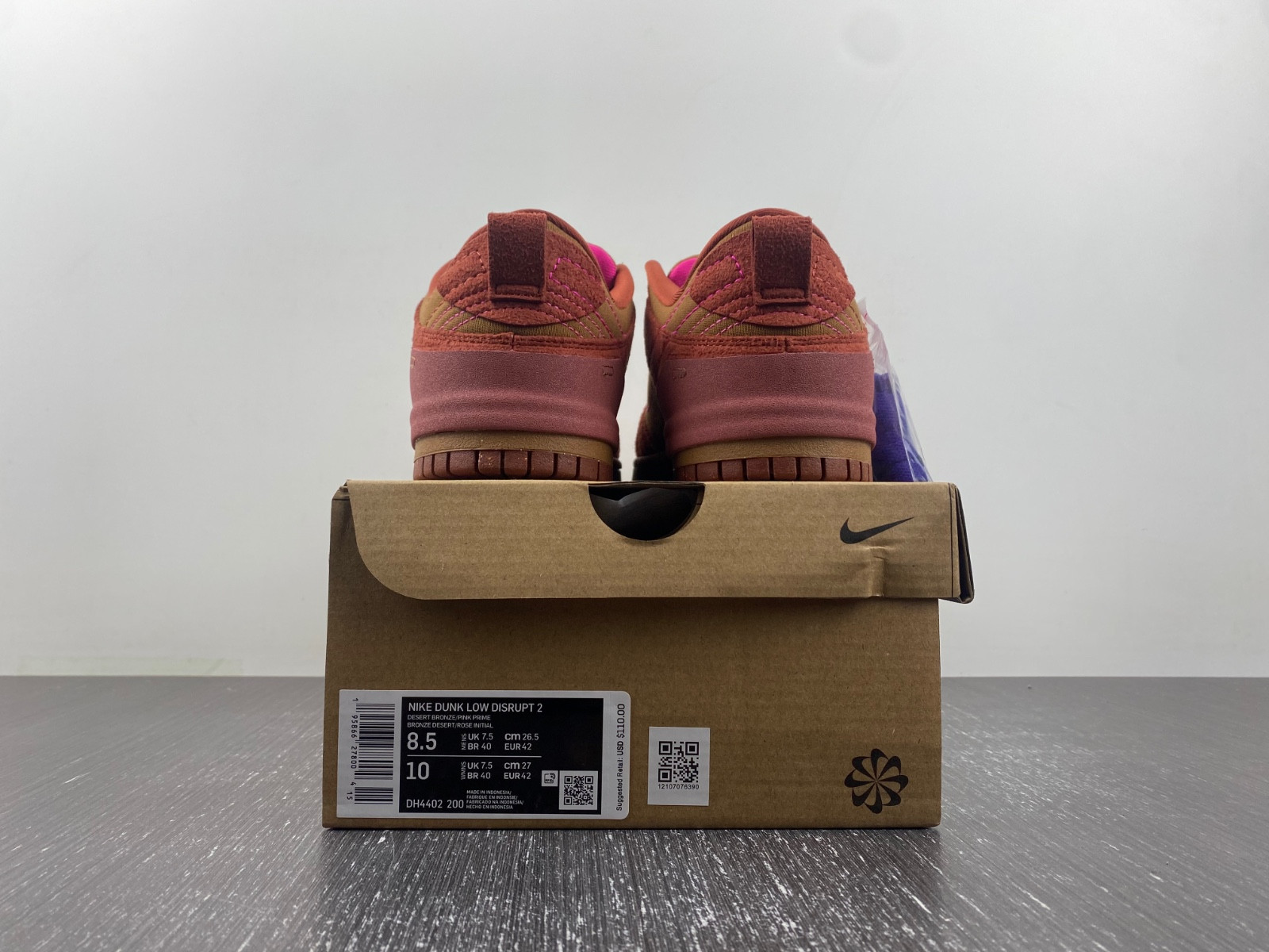 nike dunk low disrupt 2 desert bronze pink prime (w) dh4402-200