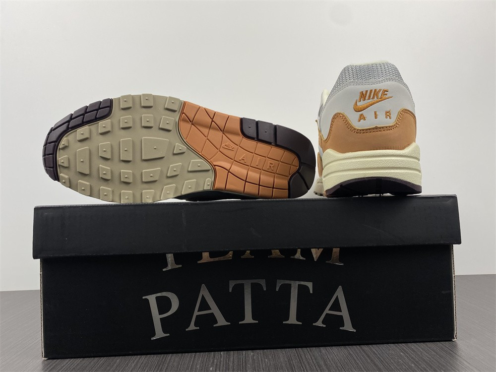 patta nike air max 1 rush maroon dh1348-001