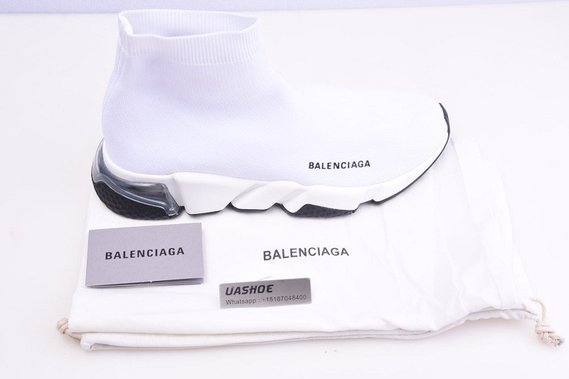 Ba*len*cia*ga speed trainer sneakers all white